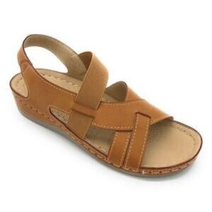 Delic8 Tan Bonita Crisscross Sandals